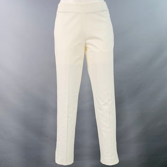RIVAMONTI Size 4 White Cotton Blend Narrow Leg Dress Pants - Picture 1 of 10